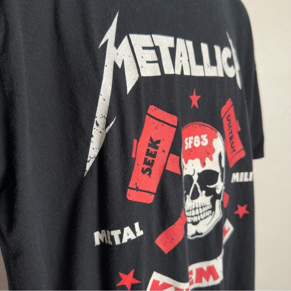 Metallica Black “Kill Em All” Graphic Distressed Tee - Picture 5 of 6